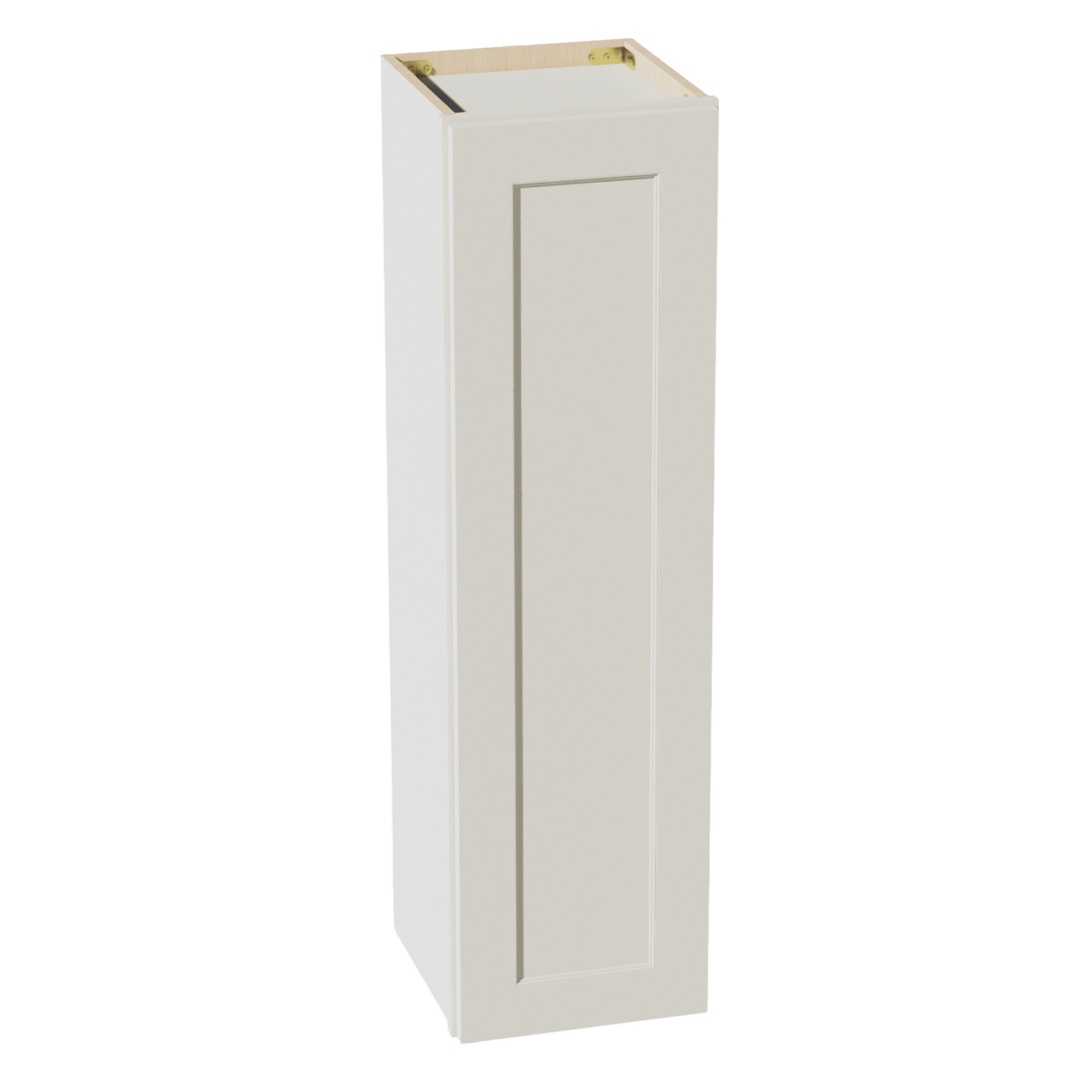 TW - W1242: Creamy White Shaker 12"W x 42"H 1 Door & 3 Shelves Standard Wall Cabinet - NextCabinets