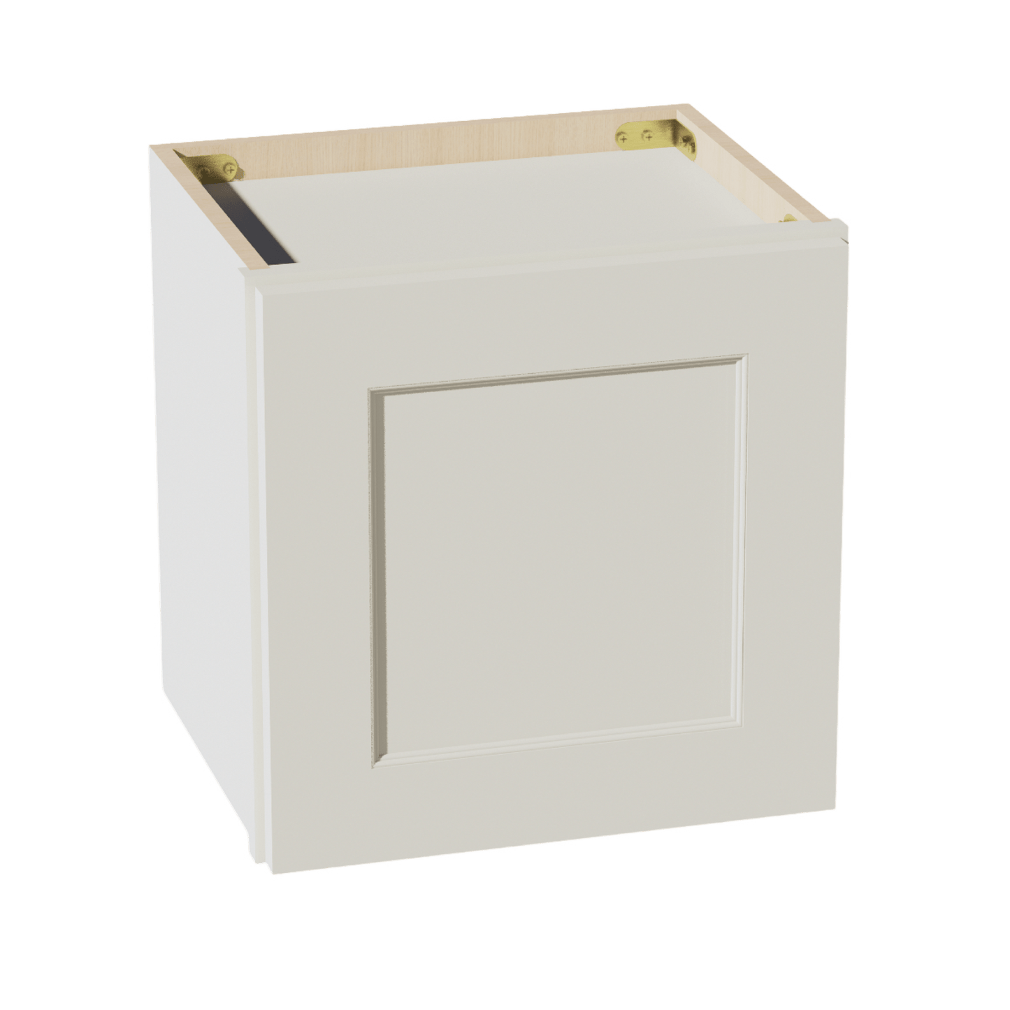 TW - W1515: Creamy White Shaker 15"W x 15"H 1 Door Standard Wall Bridge Cabinet - NextCabinets