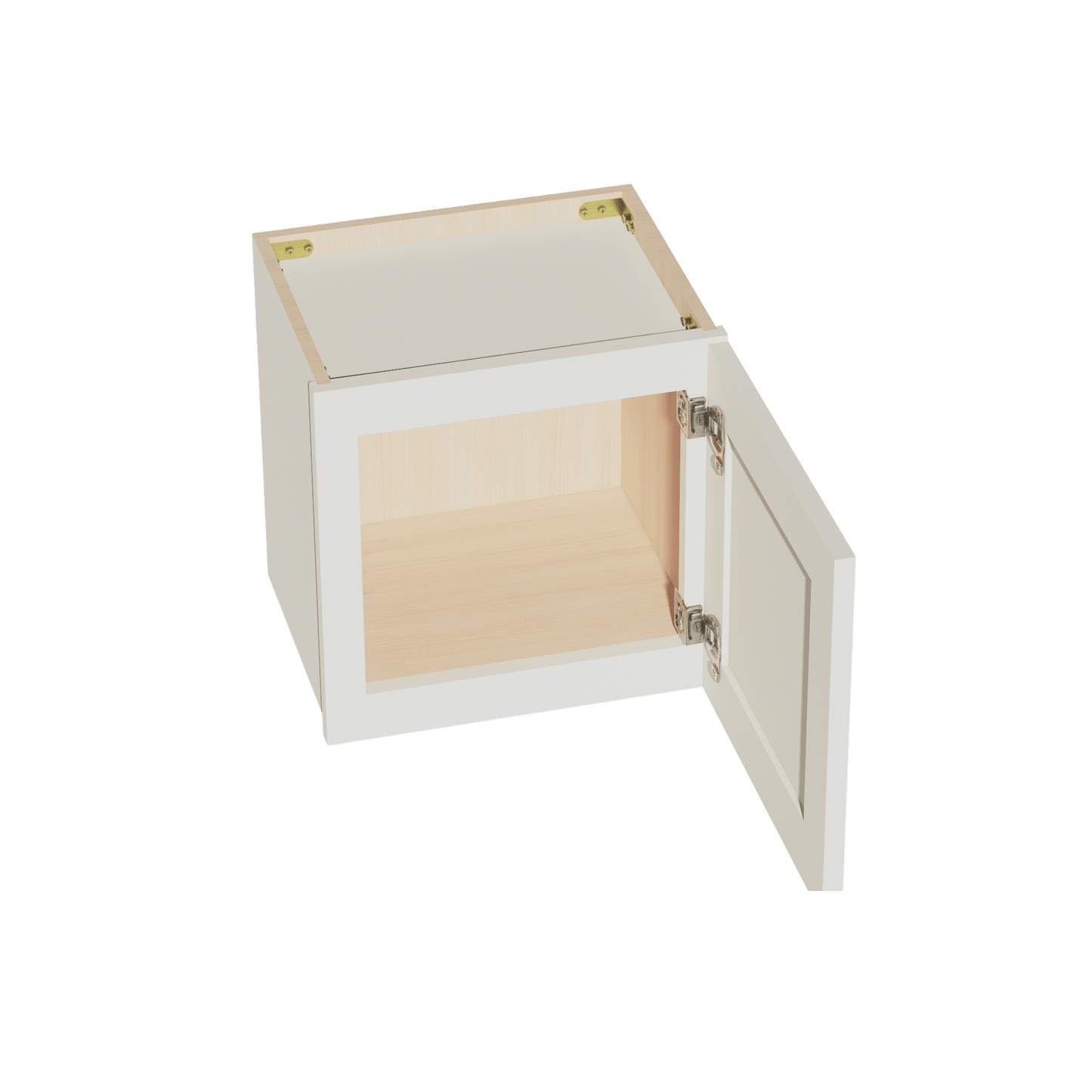 TW - W1515: Creamy White Shaker 15"W x 15"H 1 Door Standard Wall Bridge Cabinet - NextCabinets