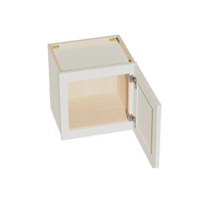 TW - W1515: Creamy White Shaker 15"W x 15"H 1 Door Standard Wall Bridge Cabinet - NextCabinets
