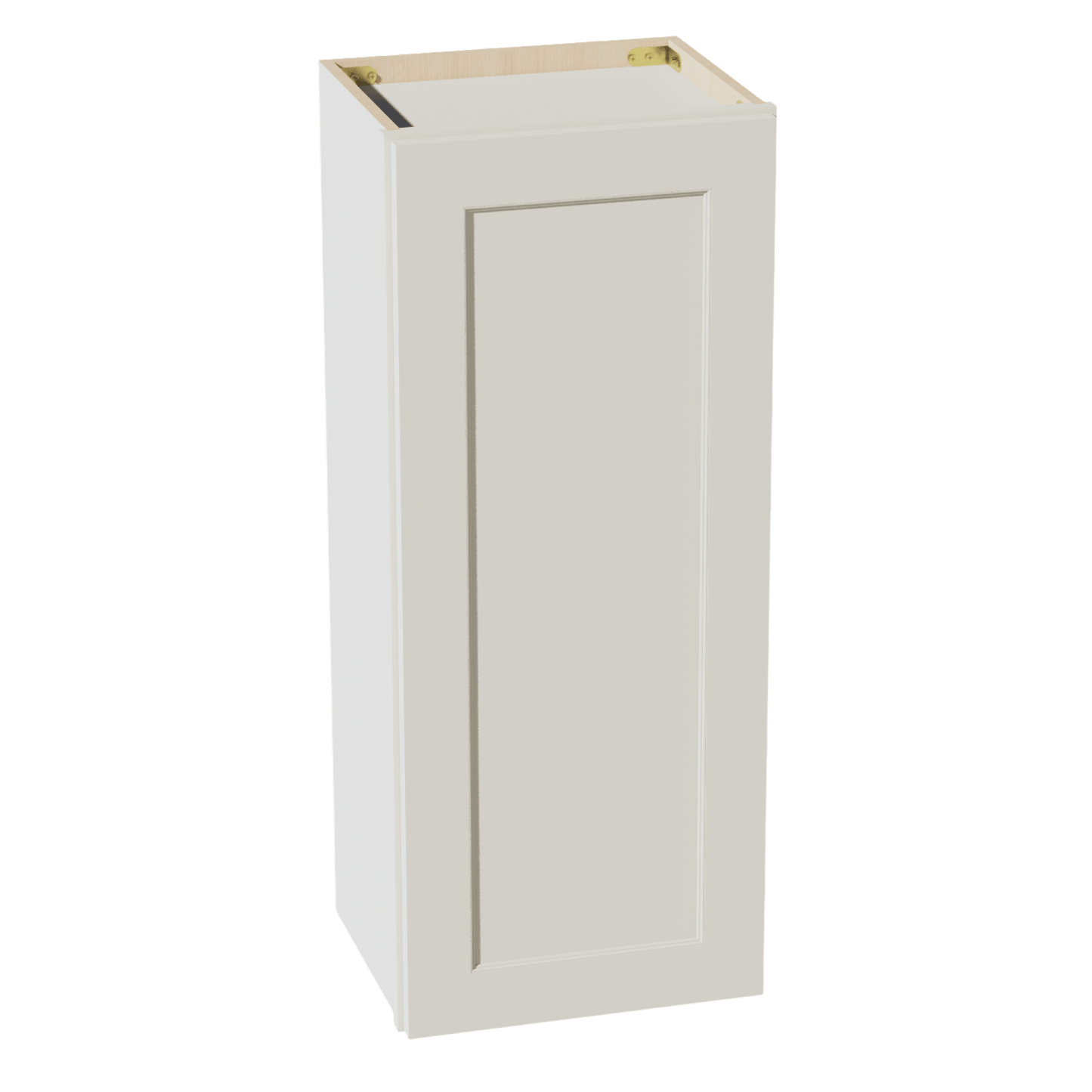 TW - W1536: Creamy White Shaker 15"W x 36"H 1 Door & 2 Shelves Standard Wall Cabinet - NextCabinets