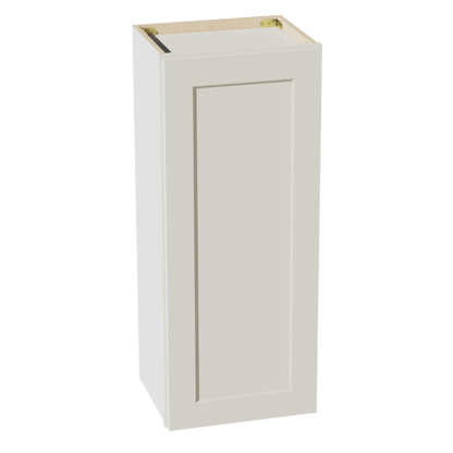 TW - W1536: Creamy White Shaker 15"W x 36"H 1 Door & 2 Shelves Standard Wall Cabinet - NextCabinets