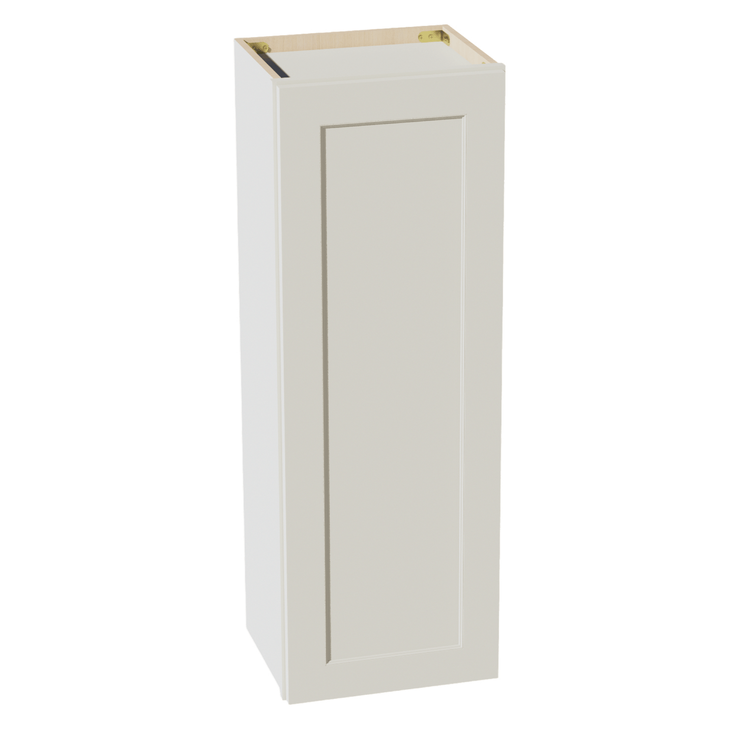 TW - W1542: Creamy White Shaker 15"W x 42"H 1 Door & 3 Shelves Standard Wall Cabinet - NextCabinets