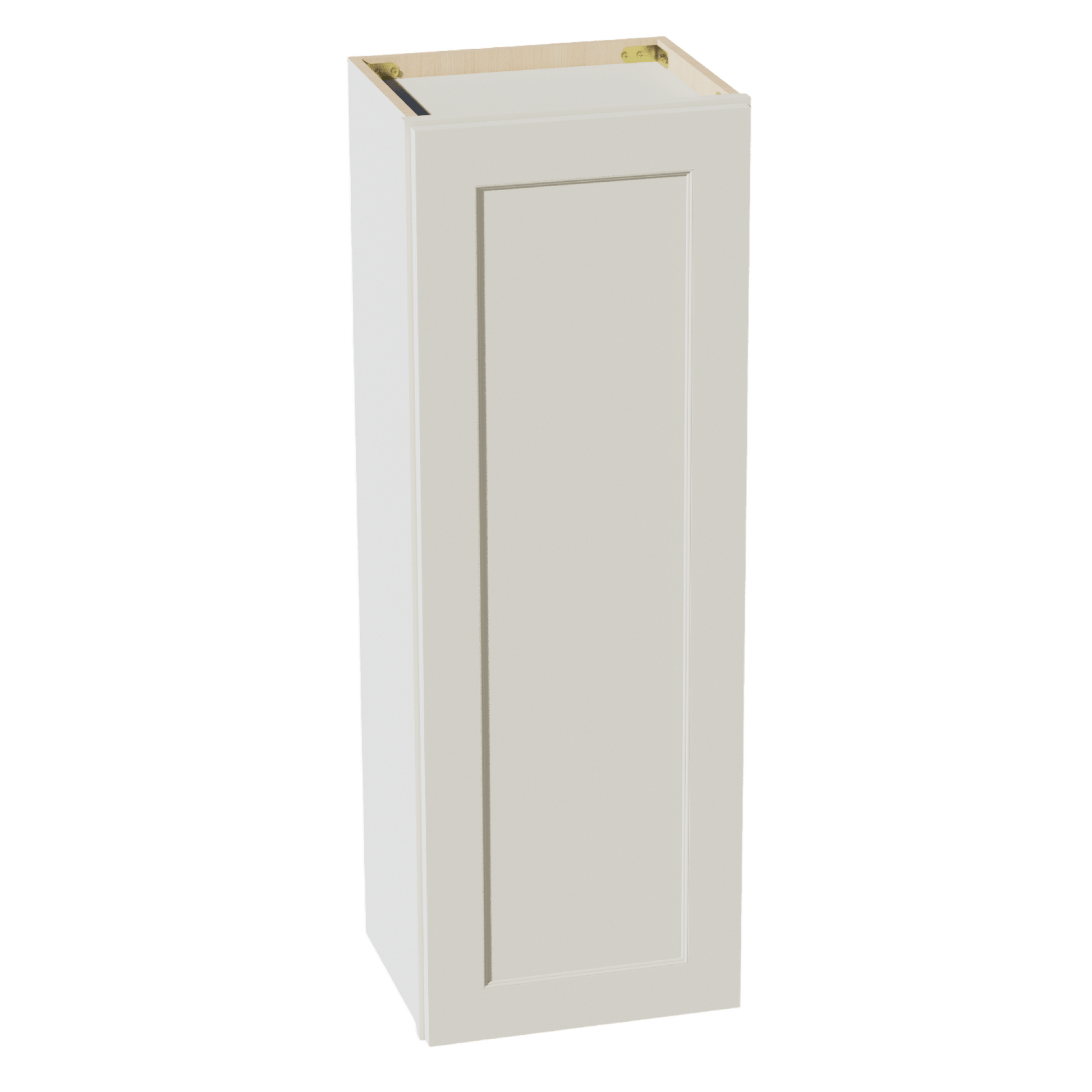 TW - W1542: Creamy White Shaker 15"W x 42"H 1 Door & 3 Shelves Standard Wall Cabinet - NextCabinets