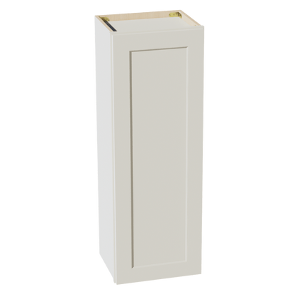 TW - W1542: Creamy White Shaker 15"W x 42"H 1 Door & 3 Shelves Standard Wall Cabinet - NextCabinets