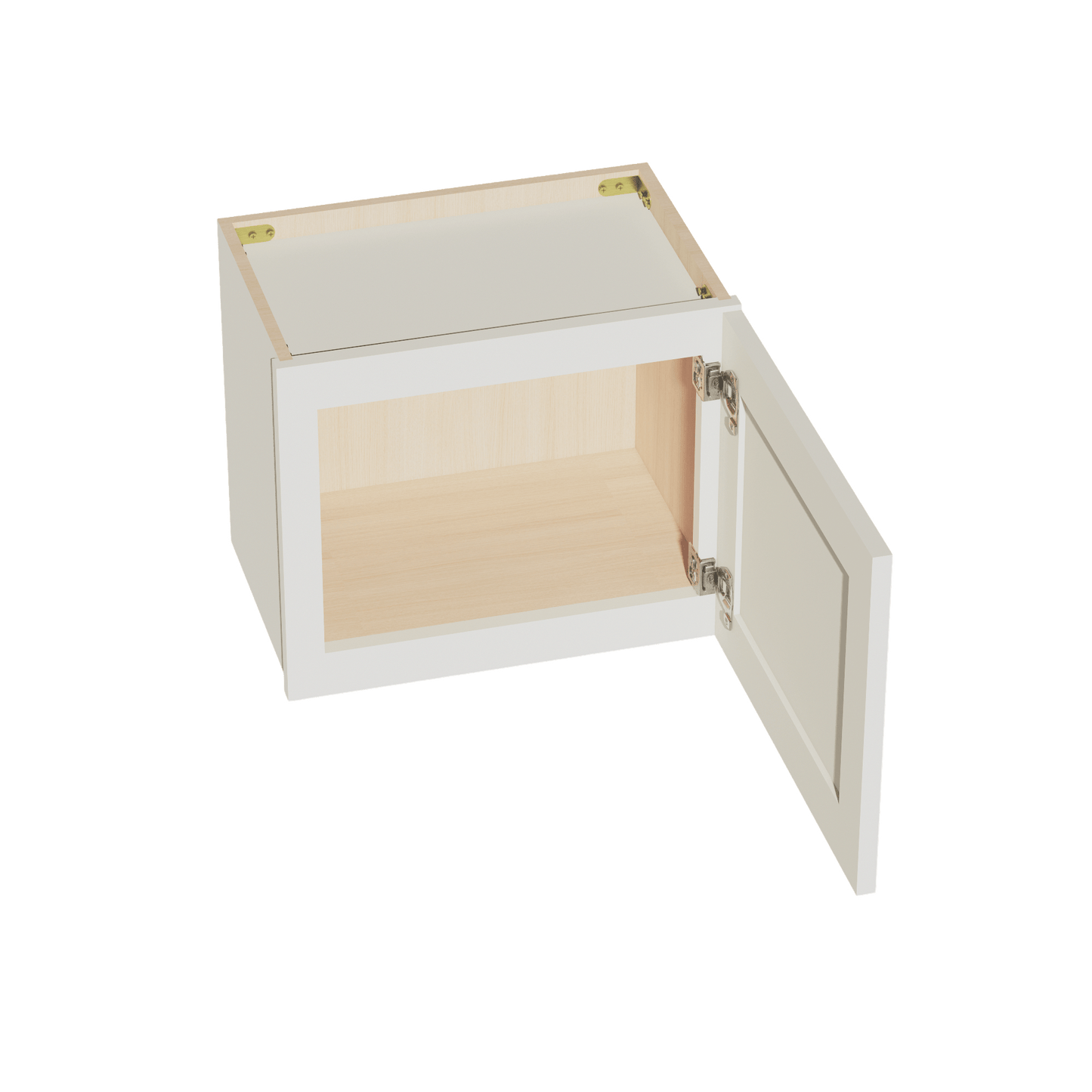 TW - W1815: Creamy White Shaker 18"W x 15"H 1 Door Standard Wall Bridge Cabinet - NextCabinets