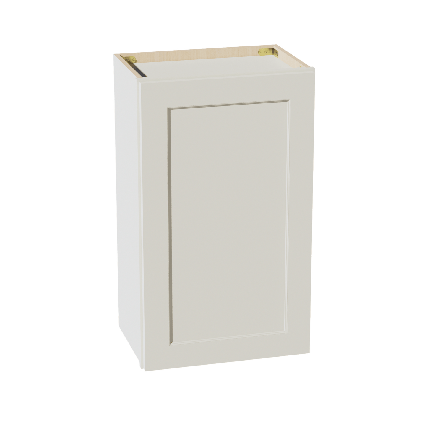 TW - W1830: Creamy White Shaker 18"W x 30"H 1 Door & 2 Shelves Standard Wall Cabinet - NextCabinets