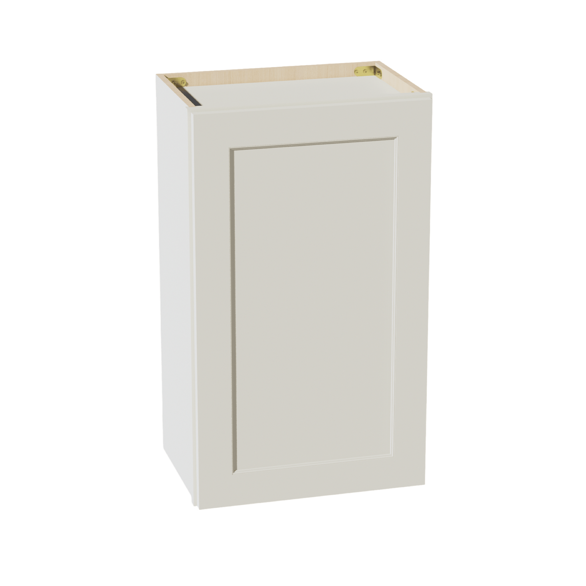 TW - W1830: Creamy White Shaker 18"W x 30"H 1 Door & 2 Shelves Standard Wall Cabinet - NextCabinets