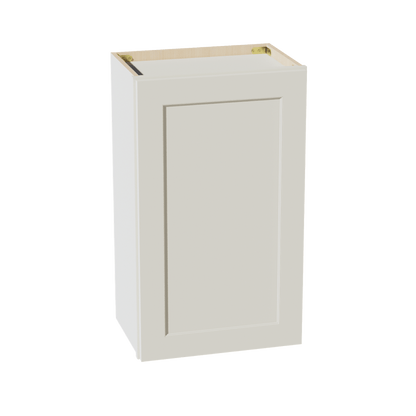 TW - W1830: Creamy White Shaker 18"W x 30"H 1 Door & 2 Shelves Standard Wall Cabinet - NextCabinets