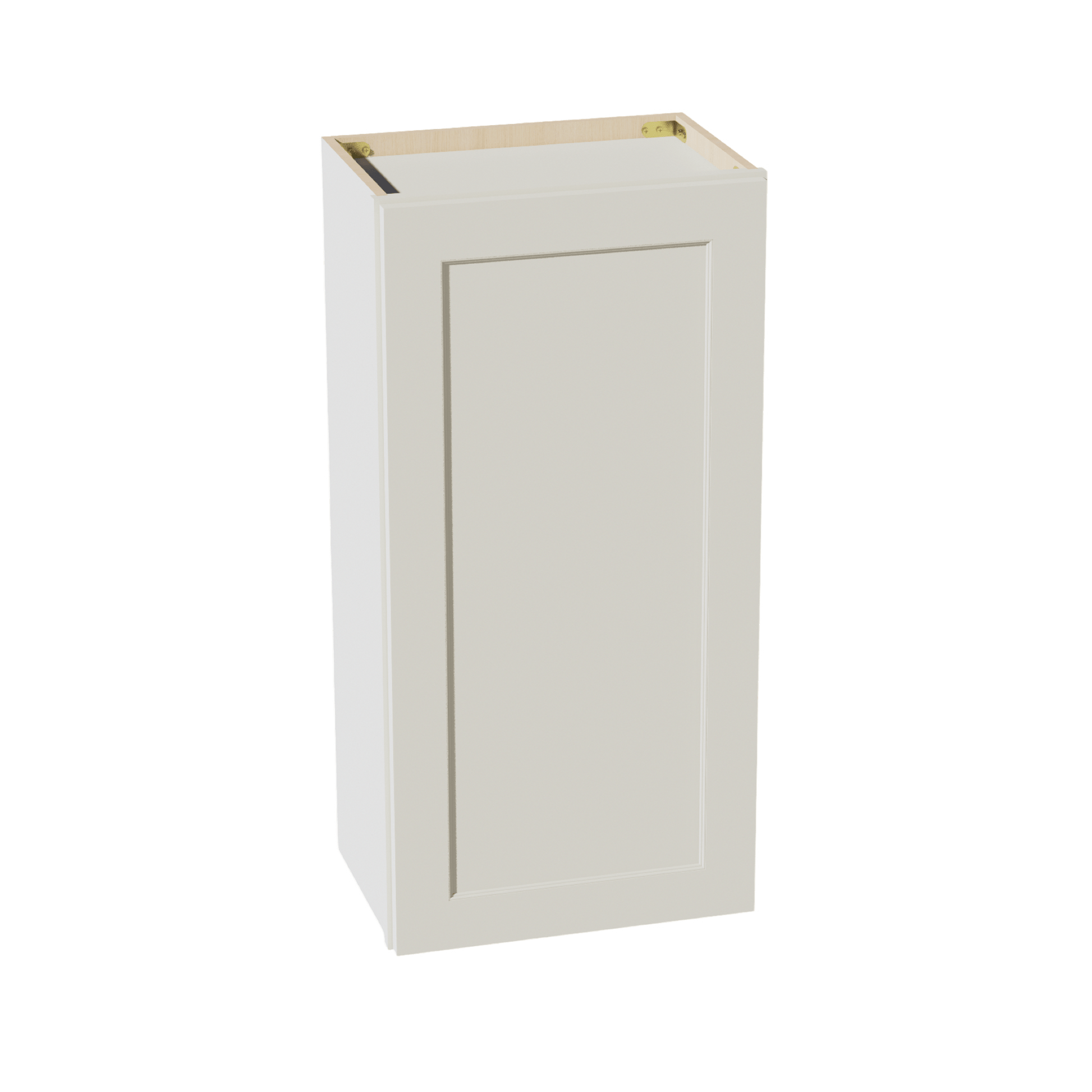 TW - W1836: Creamy White Shaker 18"W x 36"H 1 Door & 2 Shelves Standard Wall Cabinet - NextCabinets