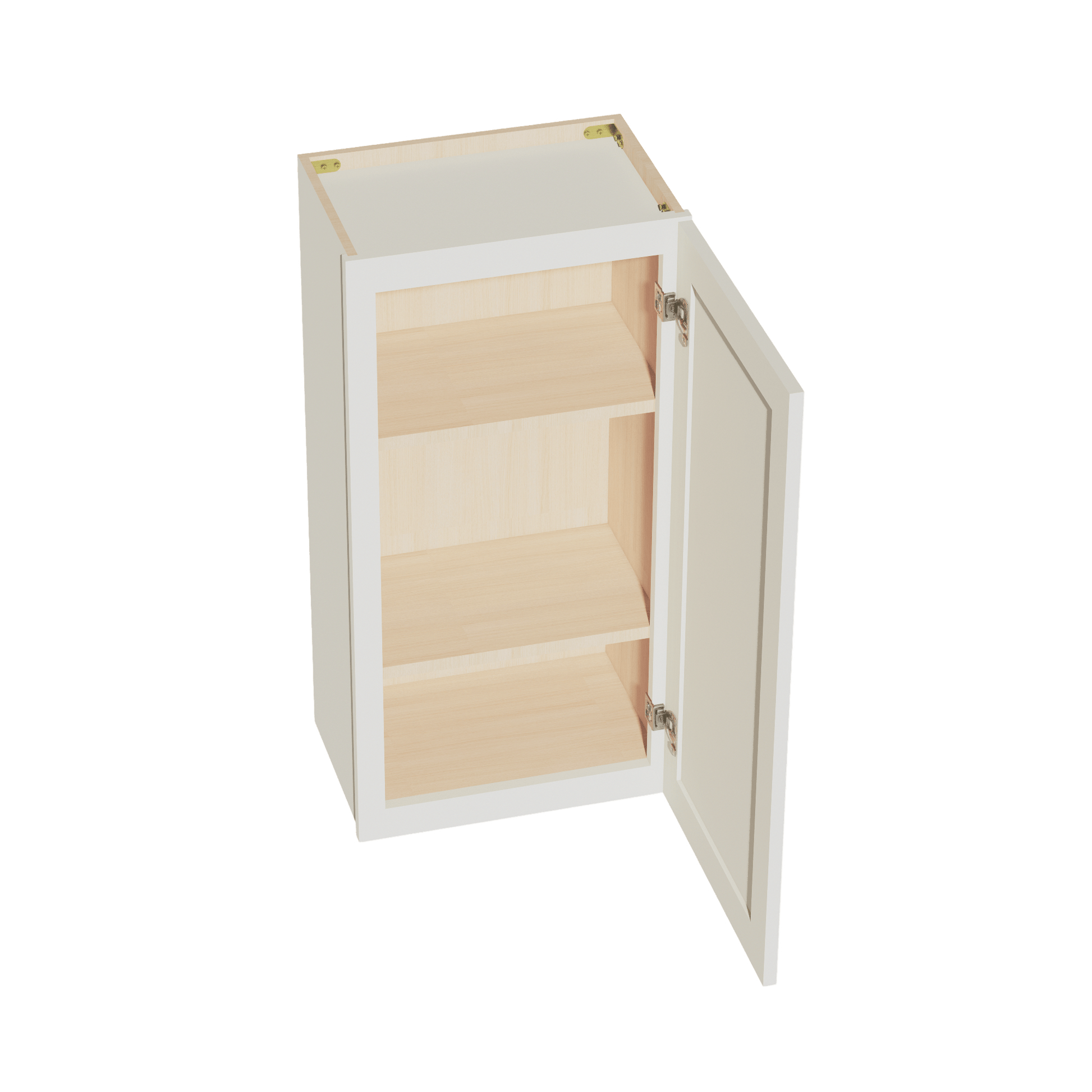 TW - W1836: Creamy White Shaker 18"W x 36"H 1 Door & 2 Shelves Standard Wall Cabinet - NextCabinets