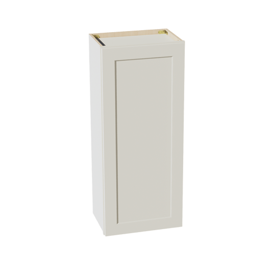 TW - W1842: Creamy White Shaker 18"W x 42"H 1 Door & 3 Shelves Standard Wall Cabinet - NextCabinets