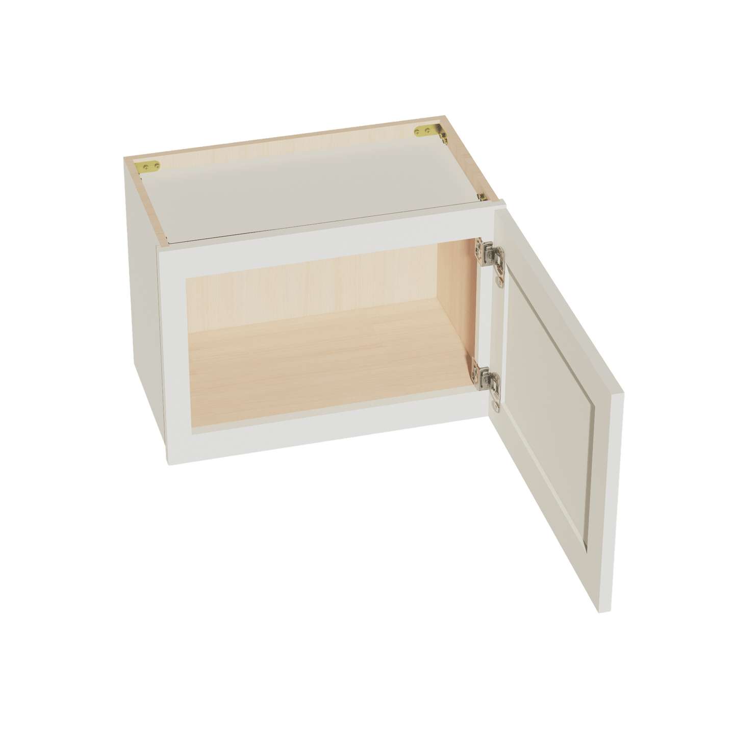 TW - W2115: Creamy White Shaker 21"W x 15"H 1 Door Standard Wall Bridge Cabinet - NextCabinets