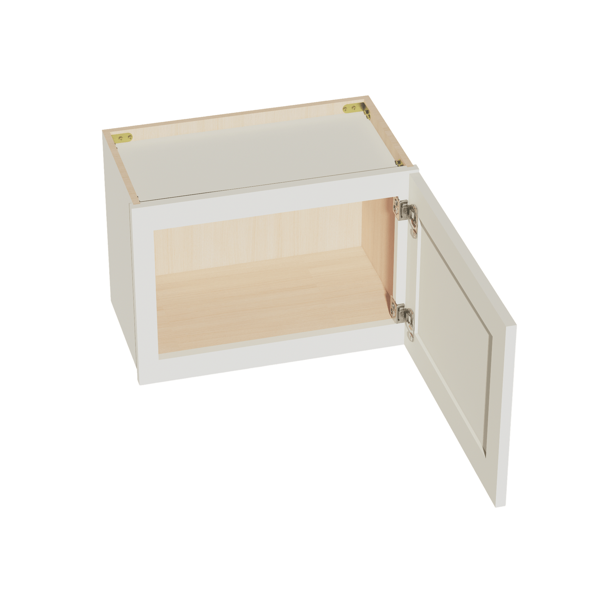 TW - W2115: Creamy White Shaker 21"W x 15"H 1 Door Standard Wall Bridge Cabinet - NextCabinets