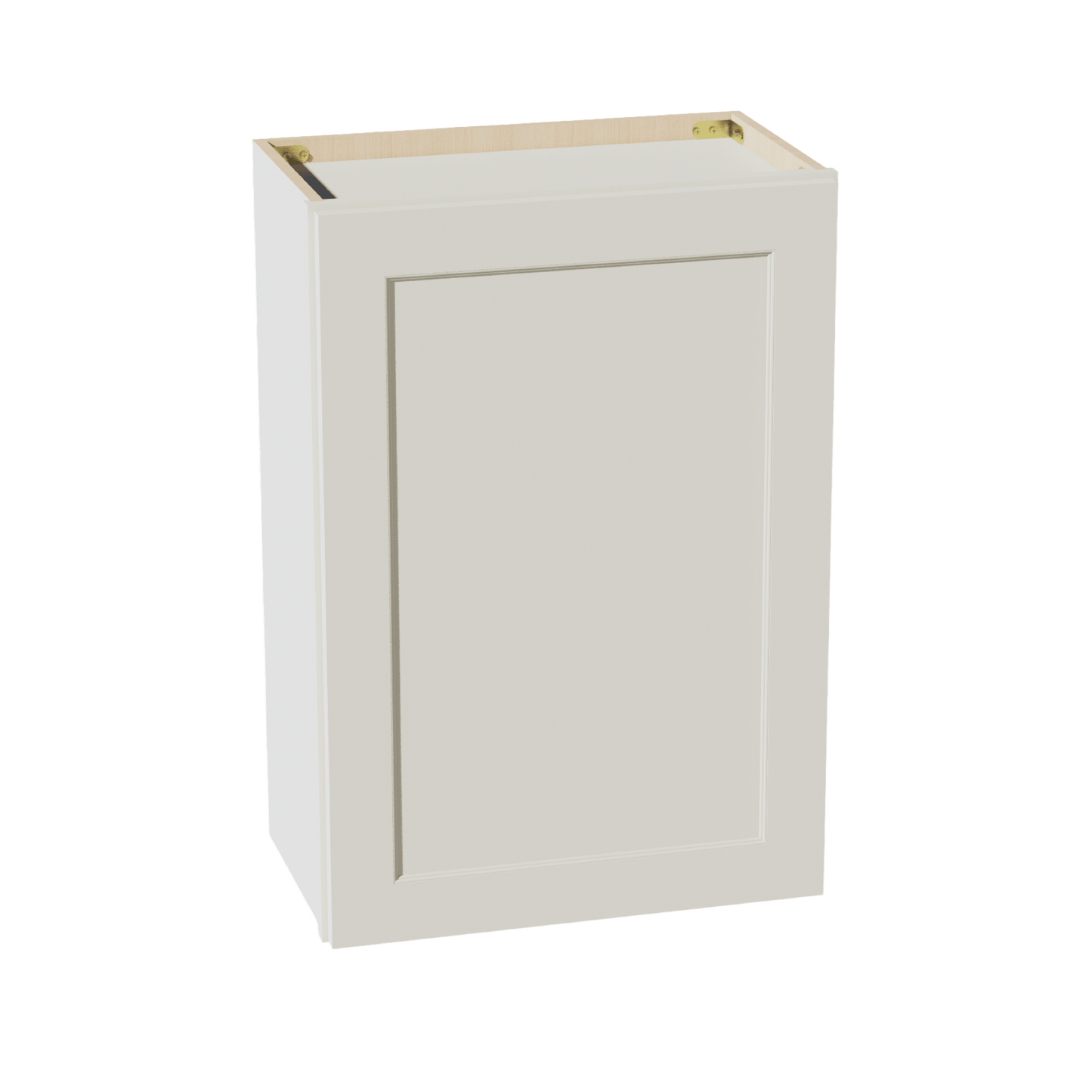 TW - W2130: Creamy White Shaker 21"W x 30"H 1 Door & 2 Shelves Standard Wall Cabinet - NextCabinets