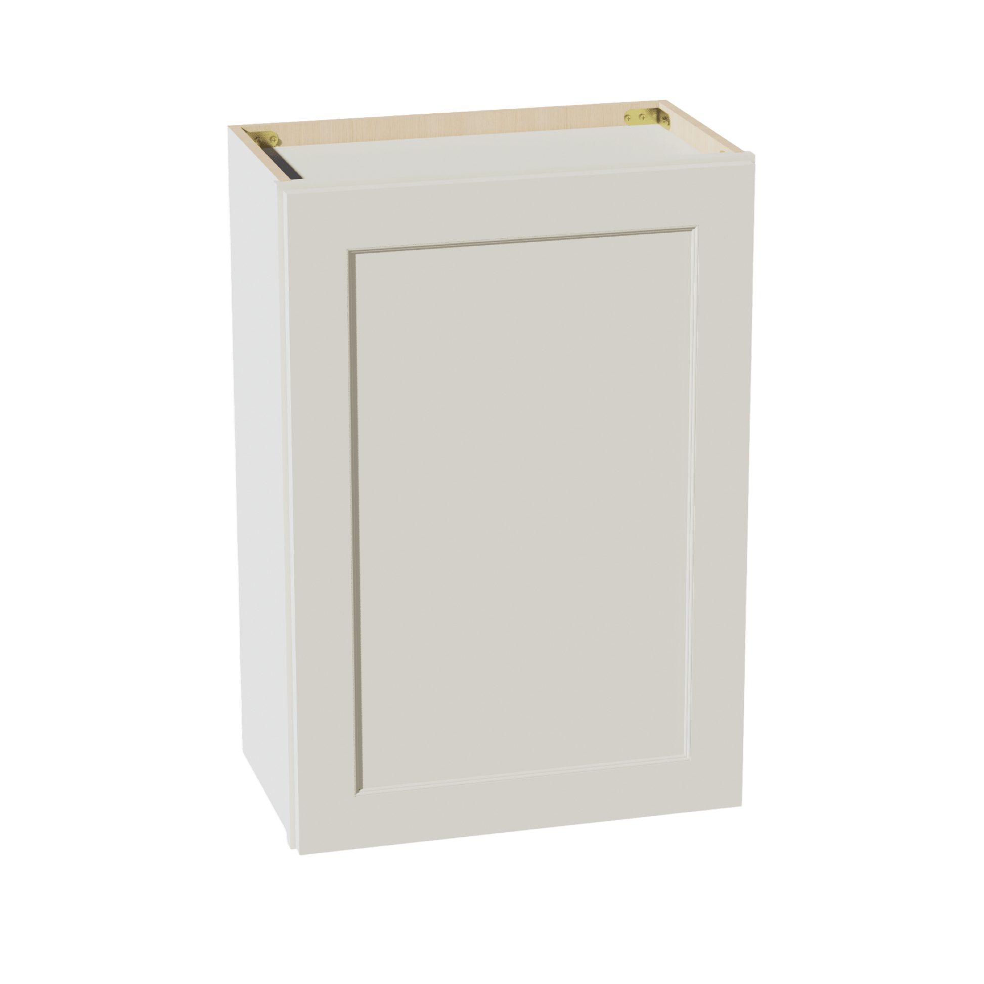 TW - W2130: Creamy White Shaker 21"W x 30"H 1 Door & 2 Shelves Standard Wall Cabinet - NextCabinets