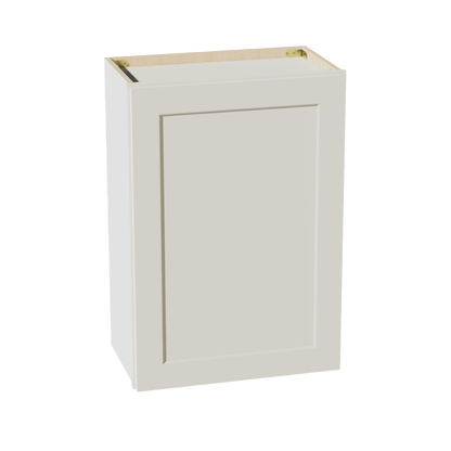 TW - W2130: Creamy White Shaker 21"W x 30"H 1 Door & 2 Shelves Standard Wall Cabinet - NextCabinets