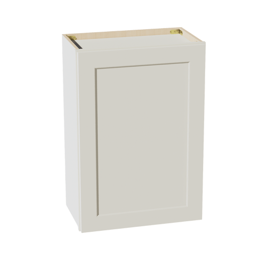 TW - W2130: Creamy White Shaker 21"W x 30"H 1 Door & 2 Shelves Standard Wall Cabinet - NextCabinets
