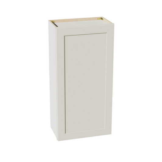 TW - W2142: Creamy White Shaker 21"W x 42"H 1 Door & 3 Shelves Standard Wall Cabinet - NextCabinets
