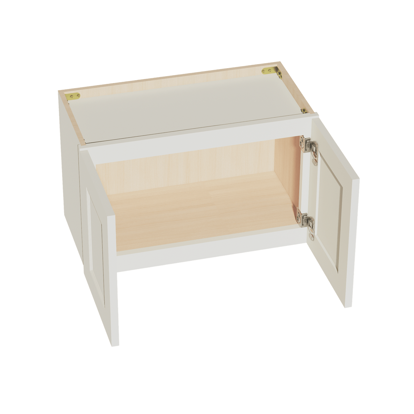 TW - W2415: Creamy White Shaker 24"W x 15"H 2 Doors Standard Wall Bridge Cabinet - NextCabinets