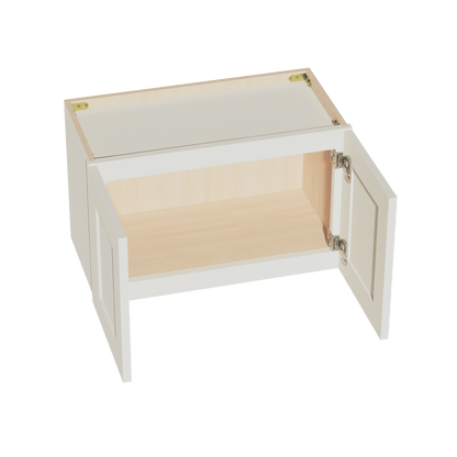 TW - W2415: Creamy White Shaker 24"W x 15"H 2 Doors Standard Wall Bridge Cabinet - NextCabinets
