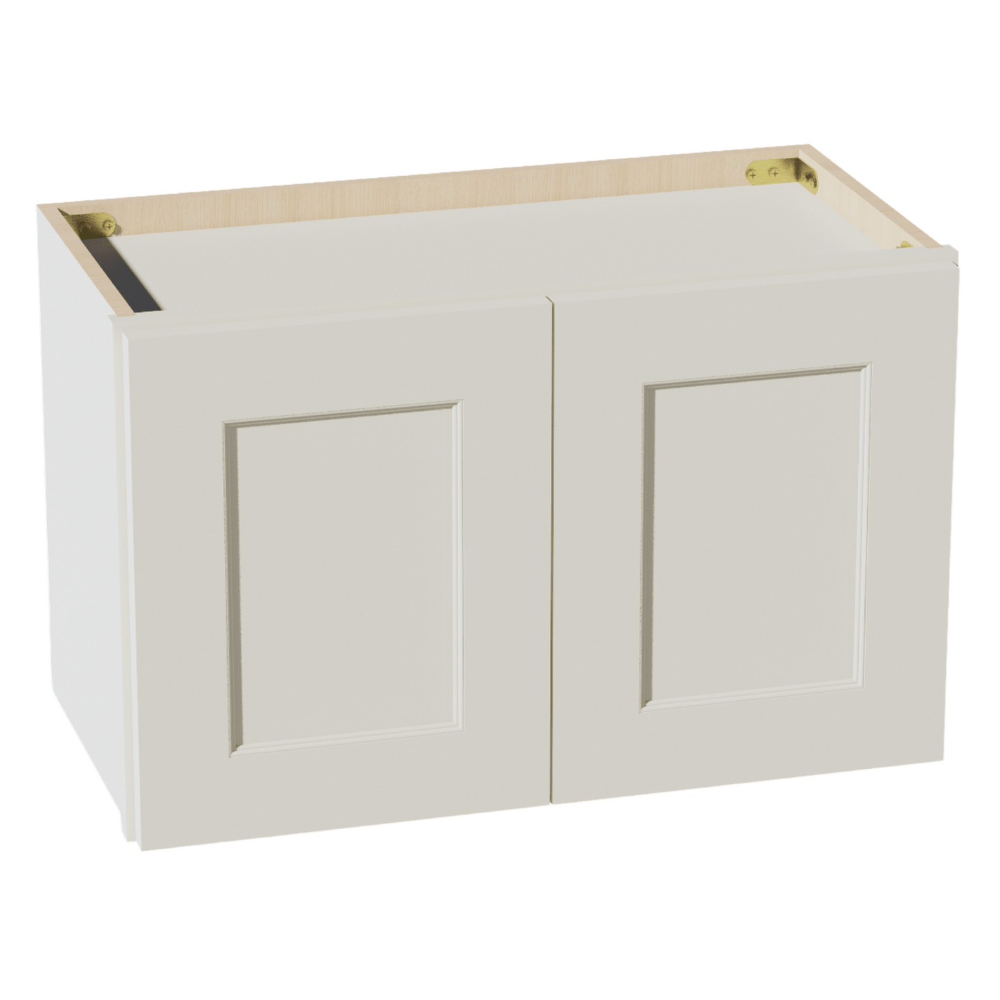 TW - W2415: Creamy White Shaker 24"W x 15"H 2 Doors Standard Wall Bridge Cabinet - NextCabinets