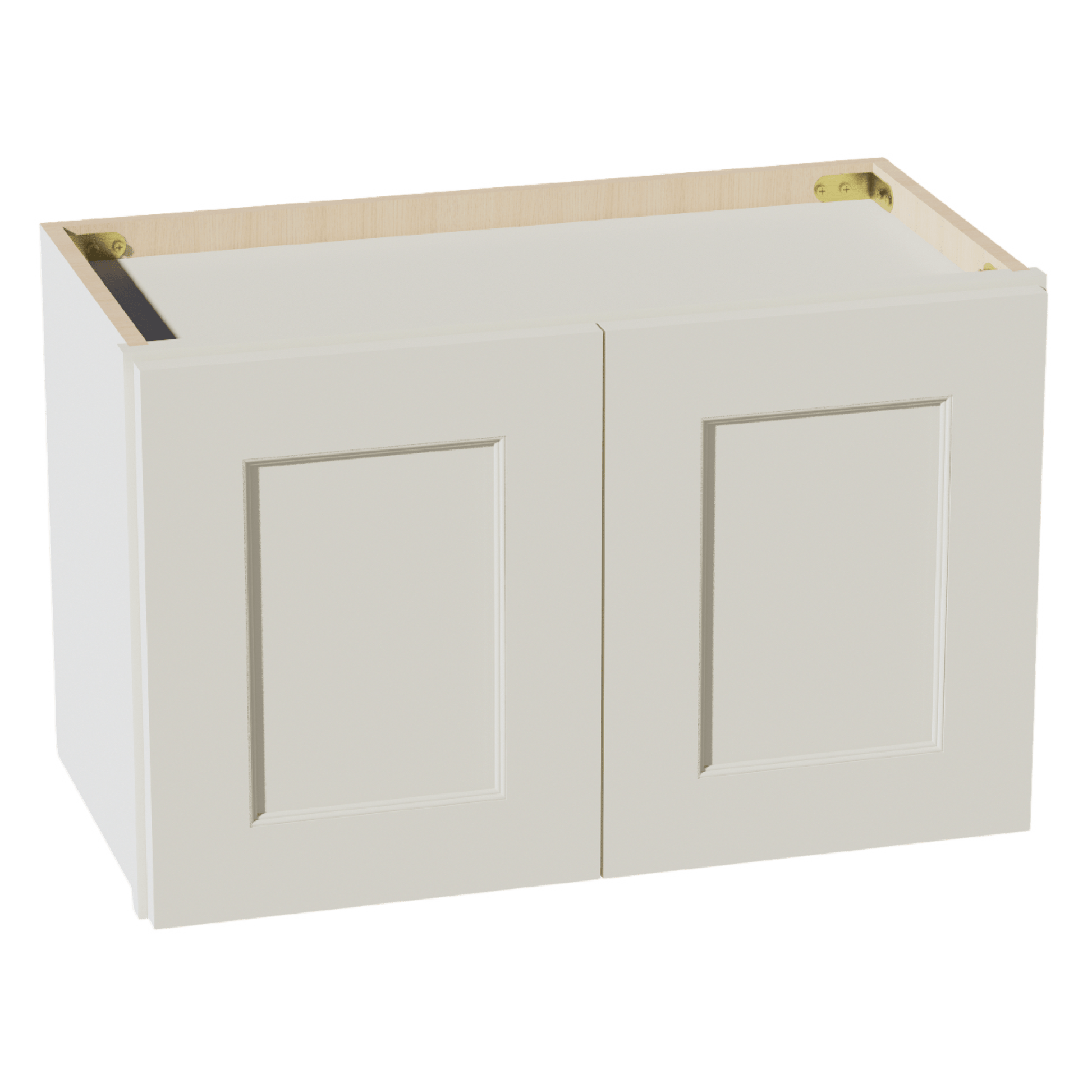TW - W2415: Creamy White Shaker 24"W x 15"H 2 Doors Standard Wall Bridge Cabinet - NextCabinets