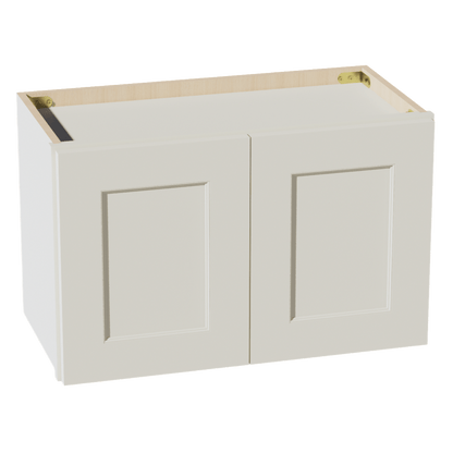 TW - W2415: Creamy White Shaker 24"W x 15"H 2 Doors Standard Wall Bridge Cabinet - NextCabinets