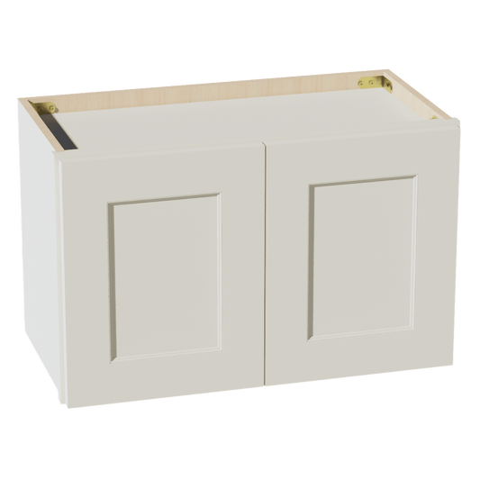 TW - W2415: Creamy White Shaker 24"W x 15"H 2 Doors Standard Wall Bridge Cabinet - NextCabinets