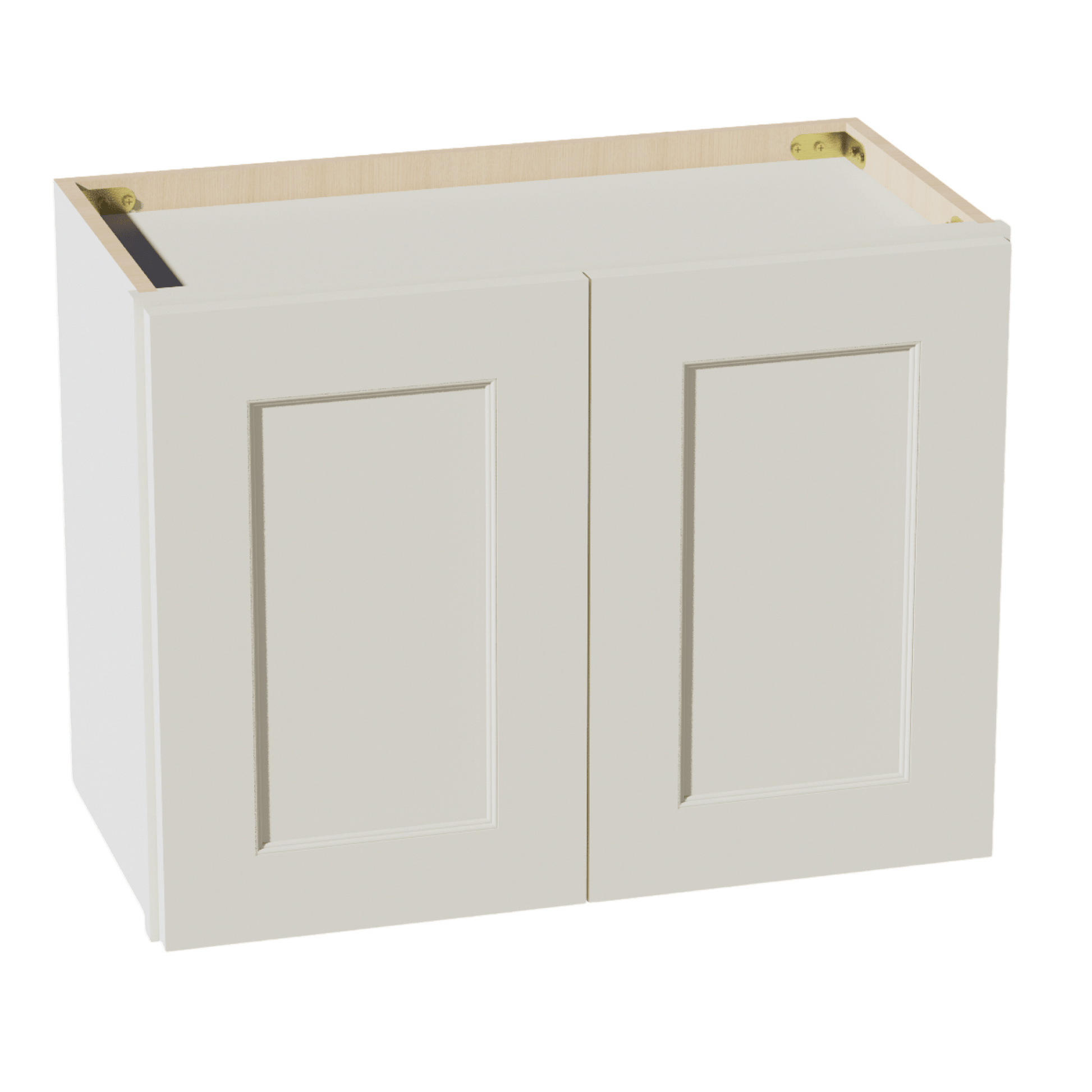 TW - W2418: Creamy White Shaker 24"W x 18"H 2 Doors Standard Wall Bridge Cabinet - NextCabinets