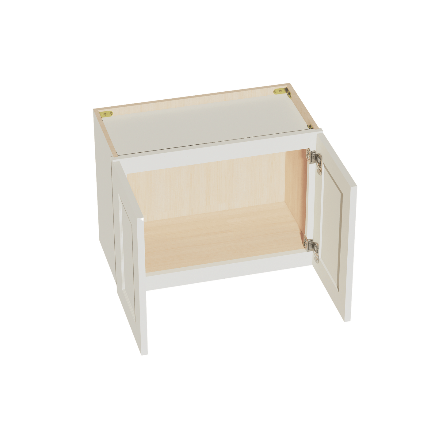 TW - W2418: Creamy White Shaker 24"W x 18"H 2 Doors Standard Wall Bridge Cabinet - NextCabinets
