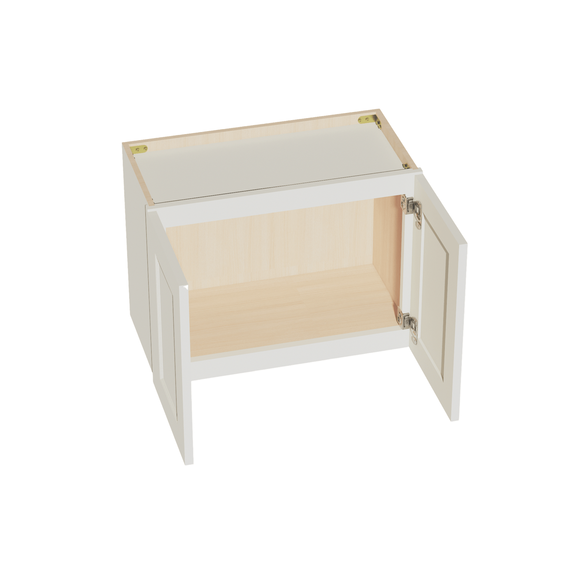 TW - W2418: Creamy White Shaker 24"W x 18"H 2 Doors Standard Wall Bridge Cabinet - NextCabinets