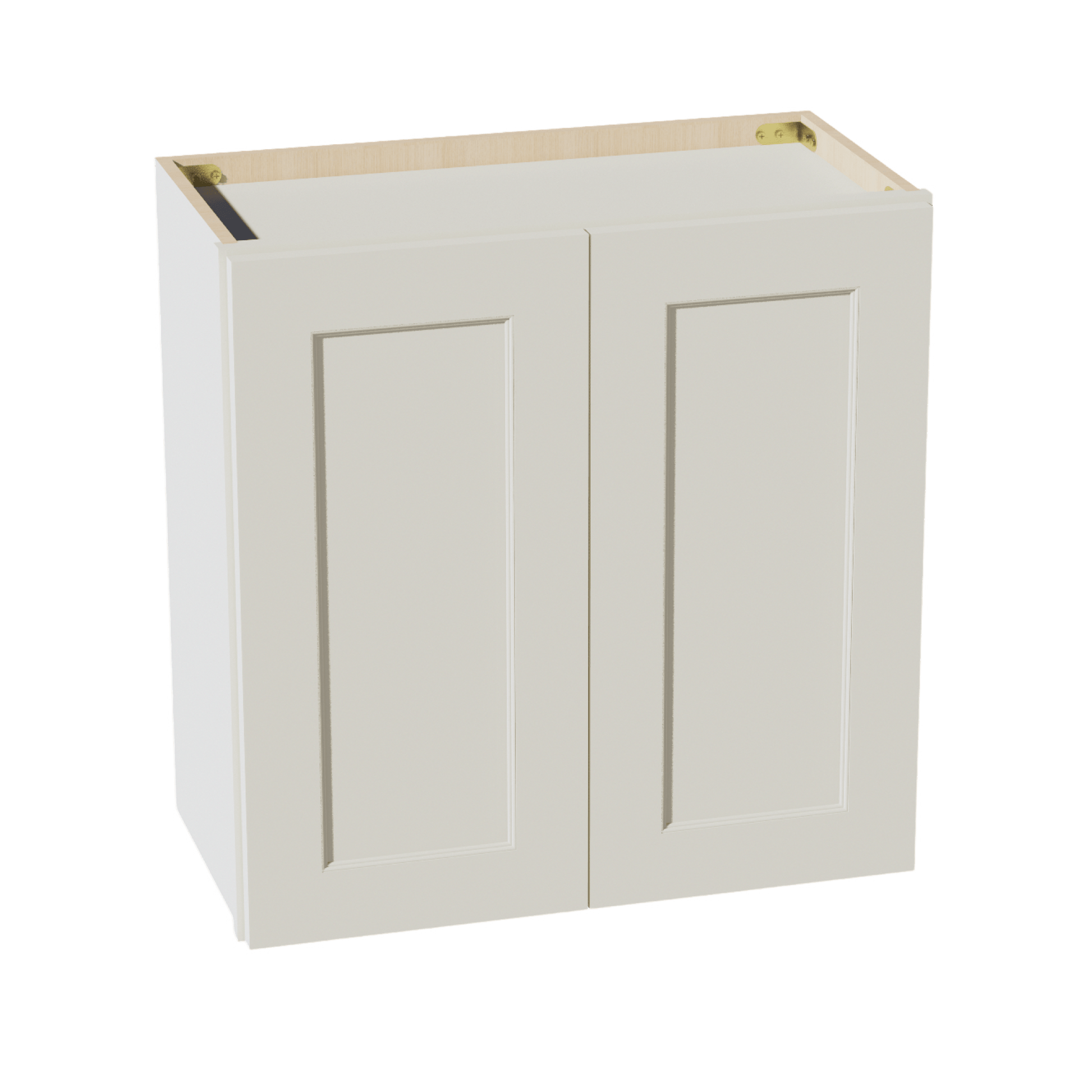 TW - W2424: Creamy White Shaker 24"W x 24"H 2 Doors Standard Wall Bridge Cabinet - NextCabinets