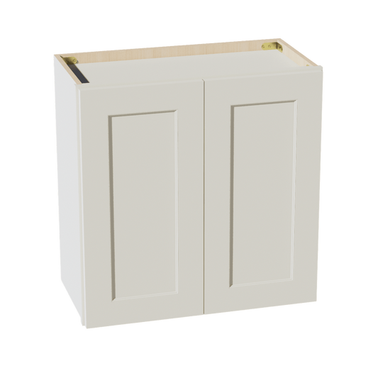 TW - W2424: Creamy White Shaker 24"W x 24"H 2 Doors Standard Wall Bridge Cabinet - NextCabinets