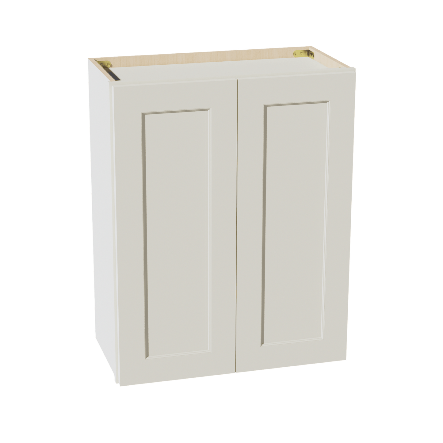 TW - W2430: Creamy White Shaker 24"W x 30"H 2 Doors & 2 Shelves Standard Wall Cabinet - NextCabinets
