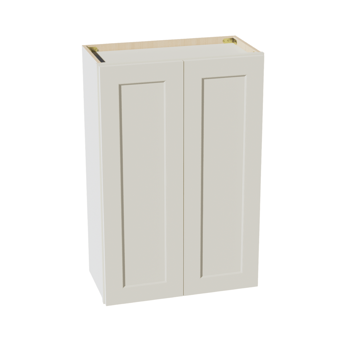TW - W2436: Creamy White Shaker 24"W x 36"H 2 Doors & 2 Shelves Standard Wall Cabinet - NextCabinets