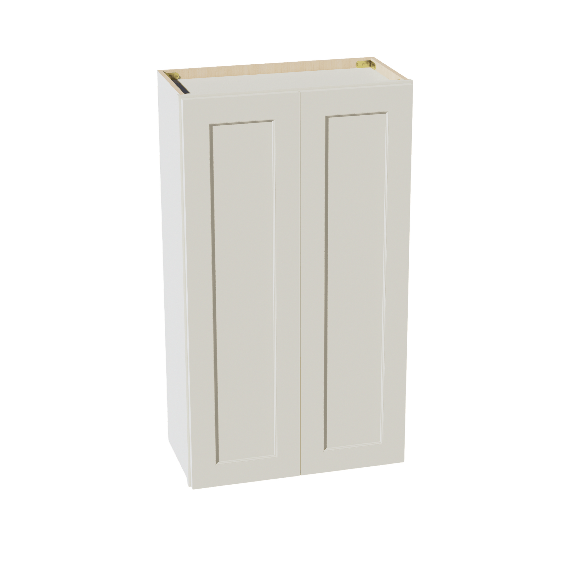 TW - W2442: Creamy White Shaker 24"W x 42"H 2 Doors & 3 Shelves Standard Wall Cabinet - NextCabinets
