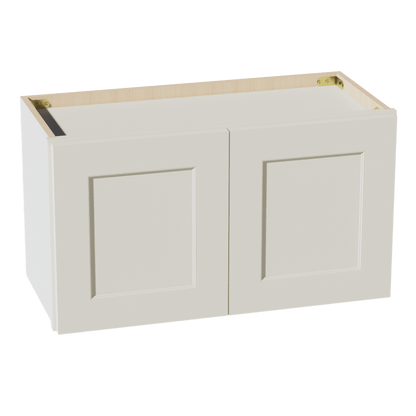 TW - W2715: Creamy White Shaker 27"W x 15"H 2 Doors Standard Wall Bridge Cabinet - NextCabinets