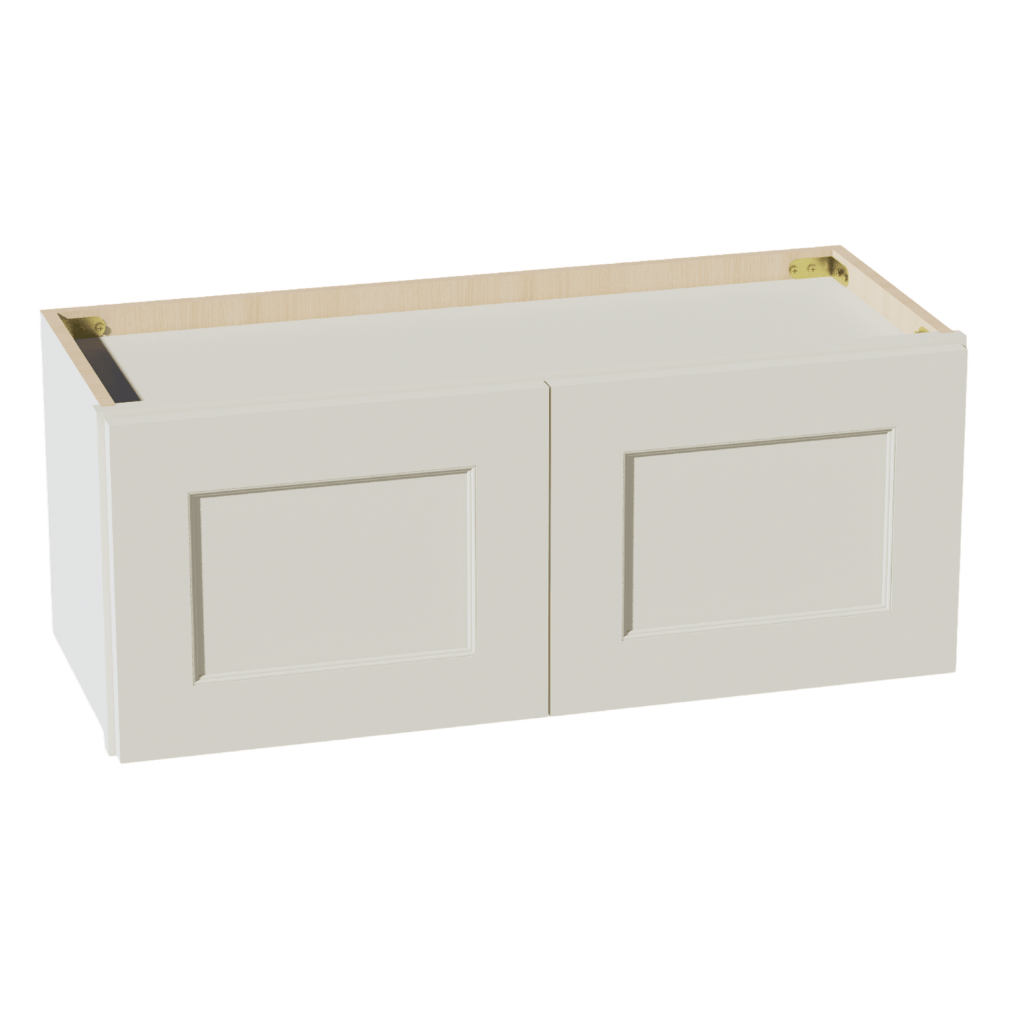 TW - W3012: Creamy White Shaker 30"W x 12"H 2 Doors Standard Wall Bridge Cabinet - NextCabinets