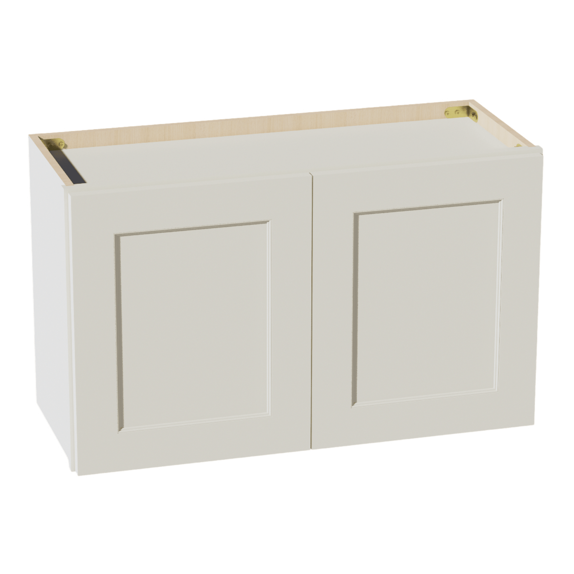 TW - W3018: Creamy White Shaker 30"W x 18"H 2 Doors Standard Wall Bridge Cabinet - NextCabinets