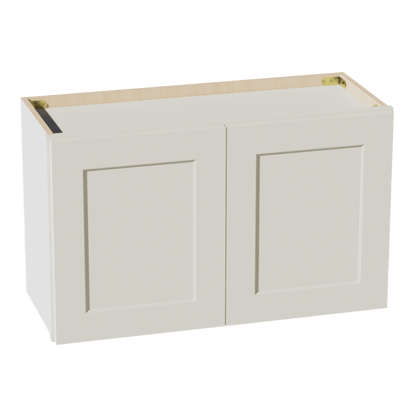 TW - W3018: Creamy White Shaker 30"W x 18"H 2 Doors Standard Wall Bridge Cabinet - NextCabinets