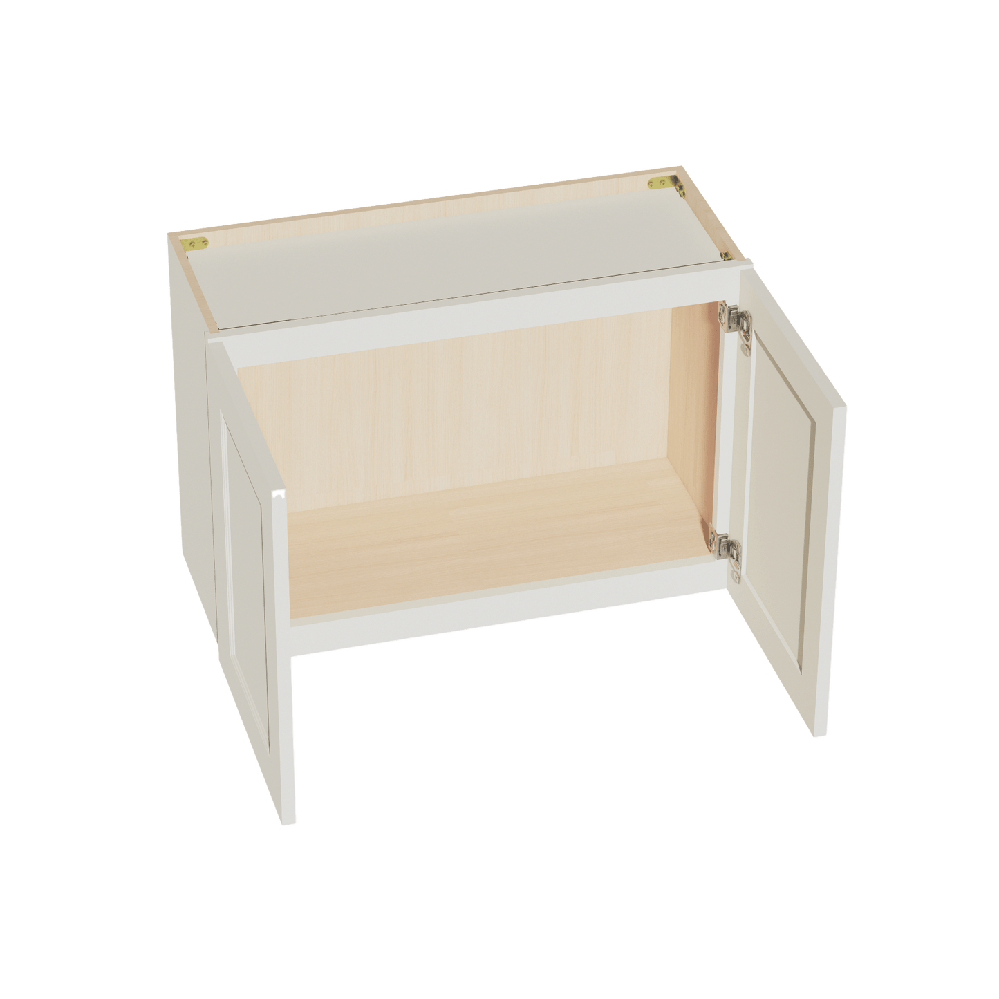 TW - W3021: Creamy White Shaker 30"W x 21"H 2 Doors Standard Wall Bridge Cabinet - NextCabinets
