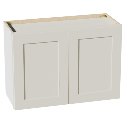 TW - W3021: Creamy White Shaker 30"W x 21"H 2 Doors Standard Wall Bridge Cabinet - NextCabinets