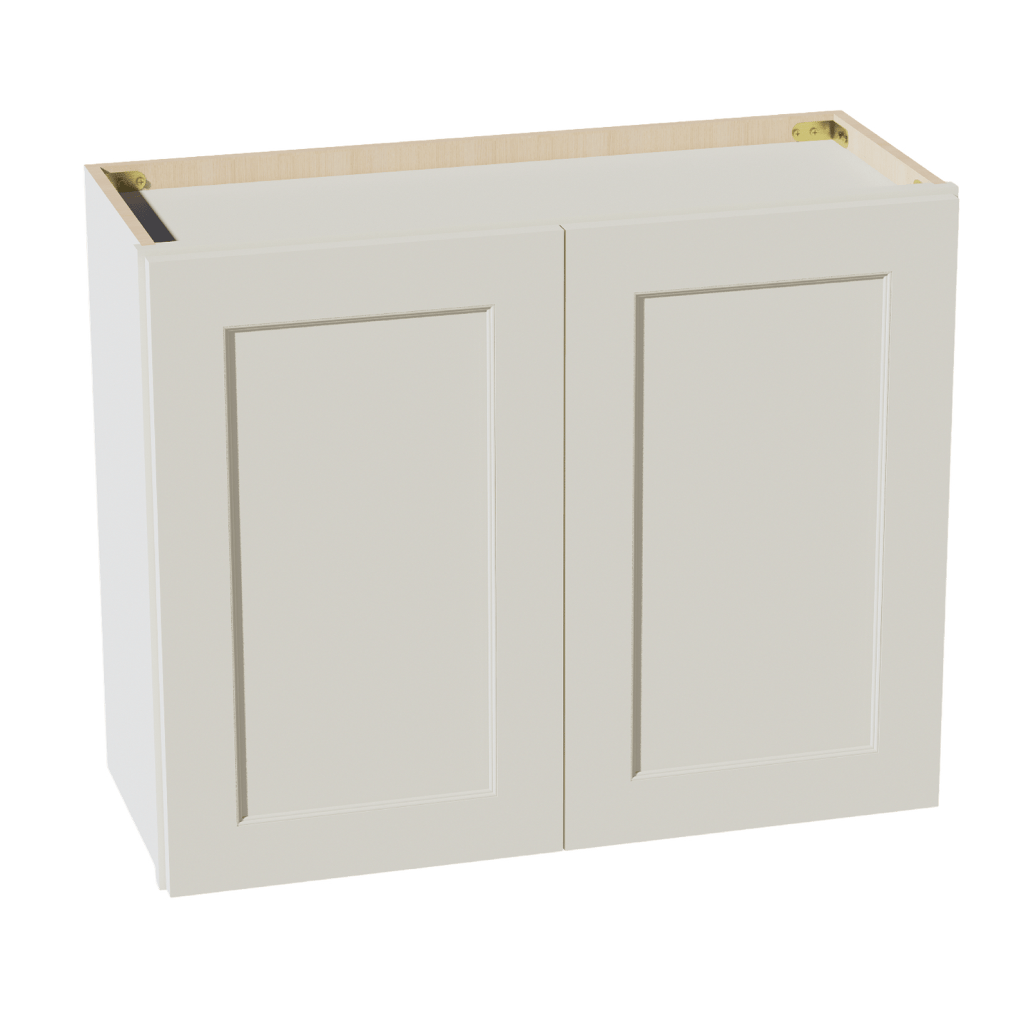 TW - W3024: Creamy White Shaker 30"W x 24"H 2 Doors Standard Wall Bridge Cabinet - NextCabinets