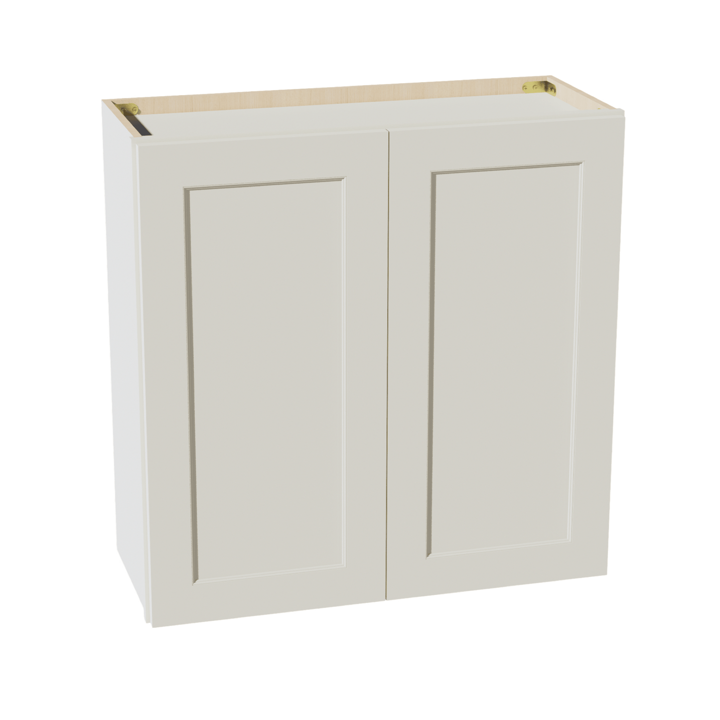 TW - W3030: Creamy White Shaker 30"W x 30"H 2 Doors & 2 Shelves Standard Wall Cabinet - NextCabinets