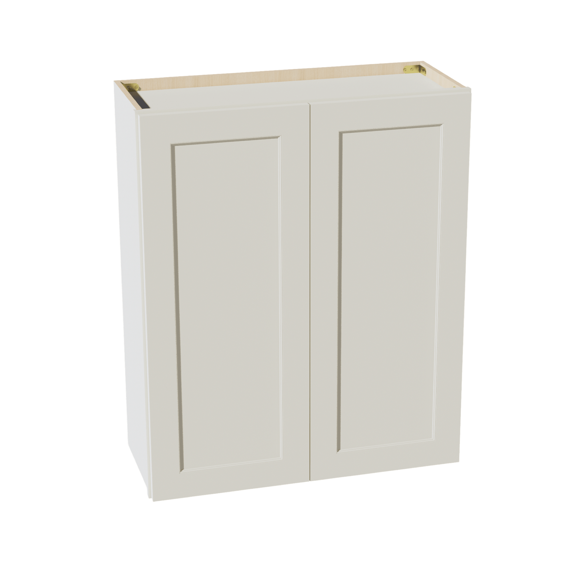 TW - W3036: Creamy White Shaker 30"W x 36"H 2 Doors & 2 Shelves Standard Wall Cabinet - NextCabinets
