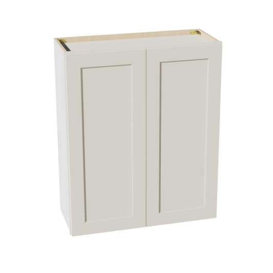 TW - W3036: Creamy White Shaker 30"W x 36"H 2 Doors & 2 Shelves Standard Wall Cabinet - NextCabinets