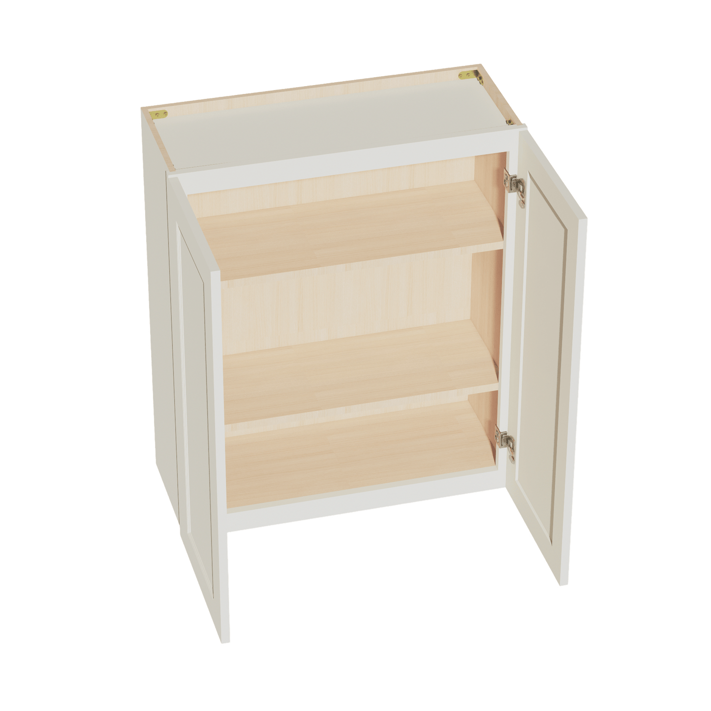 TW - W3036: Creamy White Shaker 30"W x 36"H 2 Doors & 2 Shelves Standard Wall Cabinet - NextCabinets