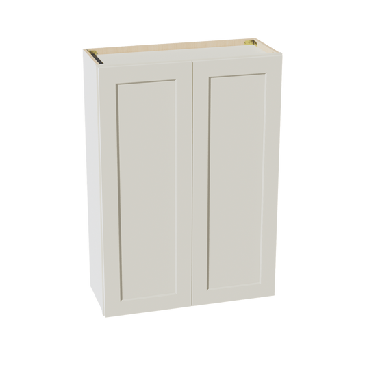 TW - W3042: Creamy White Shaker 30"W x 42"H 2 Doors & 3 Shelves Standard Wall Cabinet - NextCabinets
