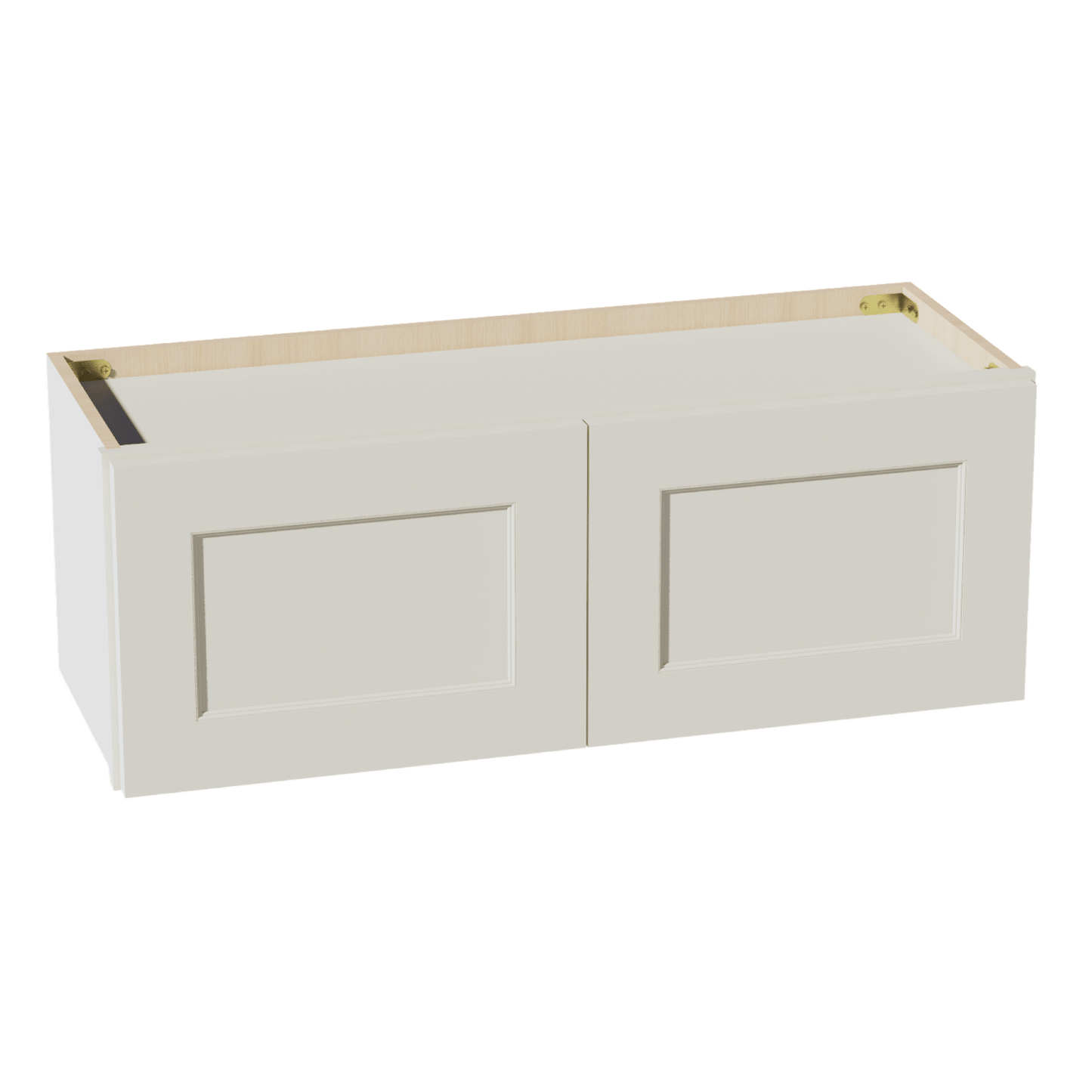 TW - W3312: Creamy White Shaker 33"W x 12"H 2 Doors Standard Wall Bridge Cabinet - NextCabinets